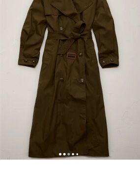 AE77 Premium Dolman Olive Trench Coat - XS